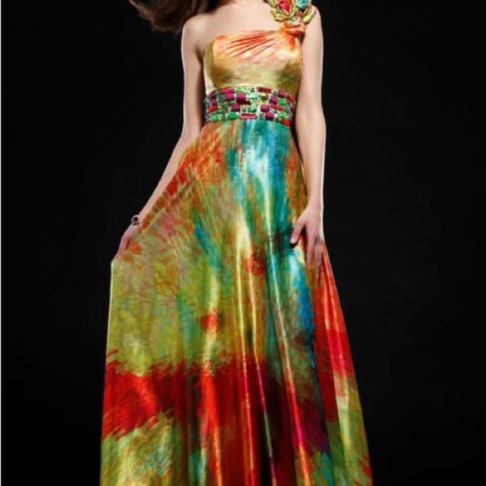Jovani Vibrant One Strap A-Line Prom Dress | Size 2